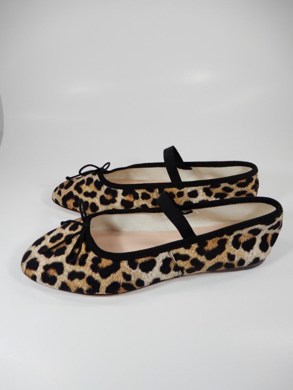 LOEFFLER RANDALL Leonie Soft Ballet Flats Size 7 Leopard Jersey Bow NEW - Picture 8 of 13